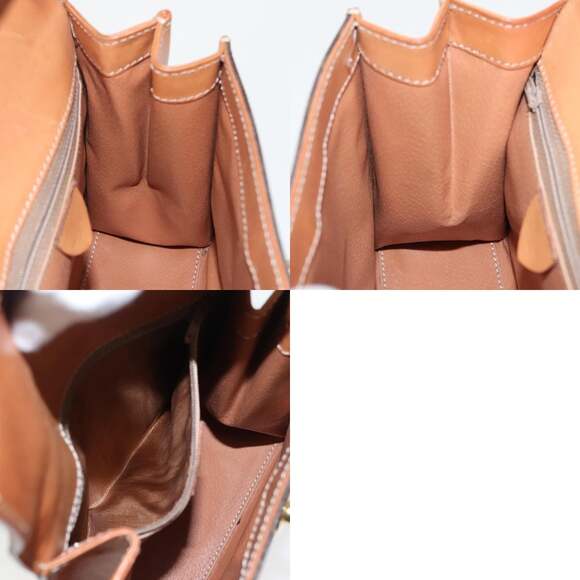 CELINE Macadam Canvas Hand Bag Pvc Leather Brown Gold - Picture 12 of 12